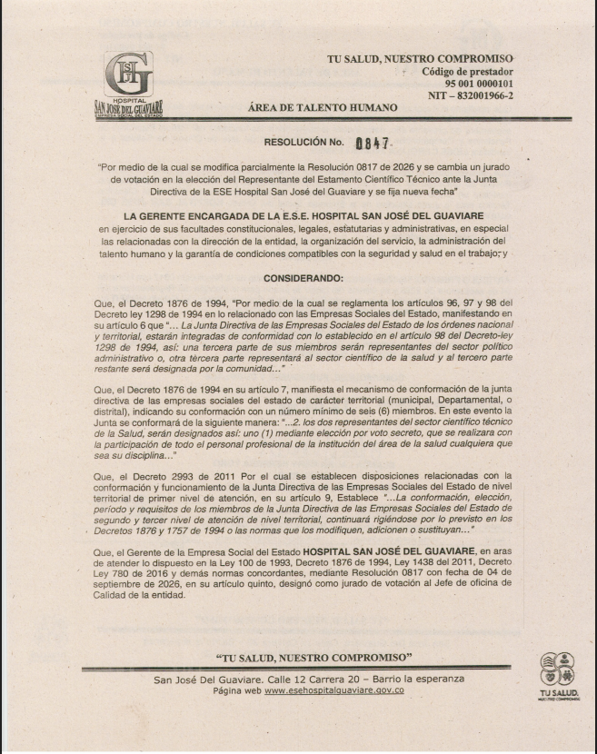 RESOLUCION 0847 DE 2026